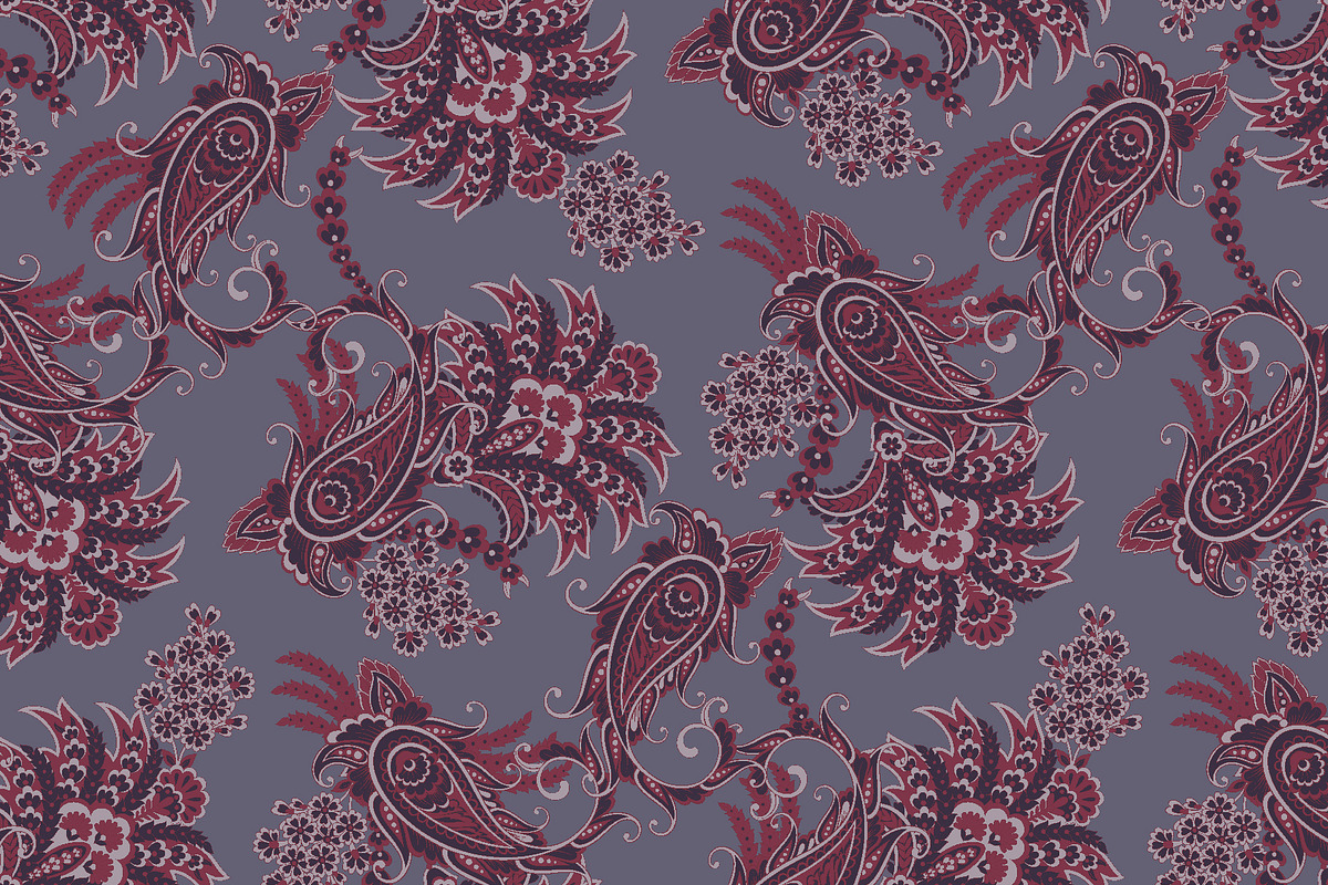 Fabric seamless patterns Paisley, a Background Graphic by antalogiya (Photo 2 of 5)