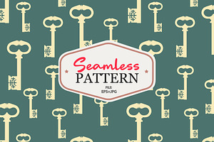 Seamless pattern old keys, a Pattern Graphic by Viktorijareut