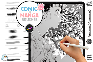 Manga Comic Essential Brushes, a Brush Add-On by Cozy Brushery