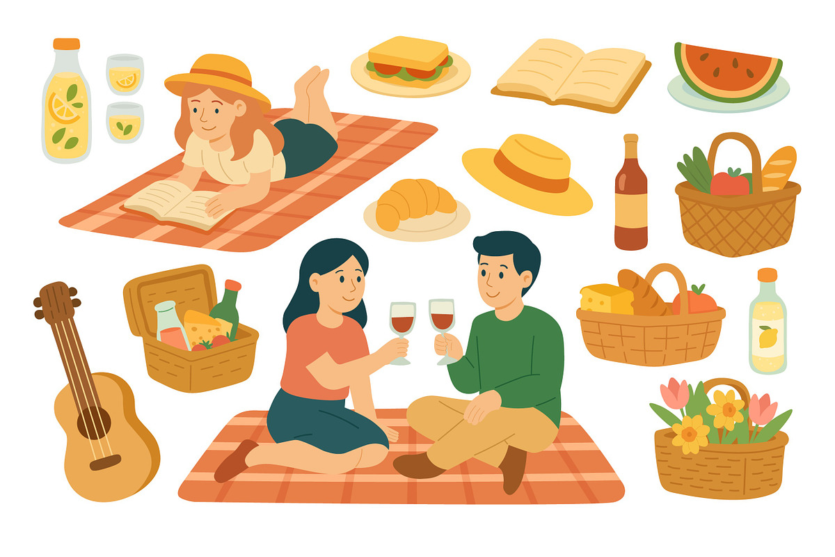 Spring Picnic, a Seasonal Illustration by ananastya (Photo 8 of 10)