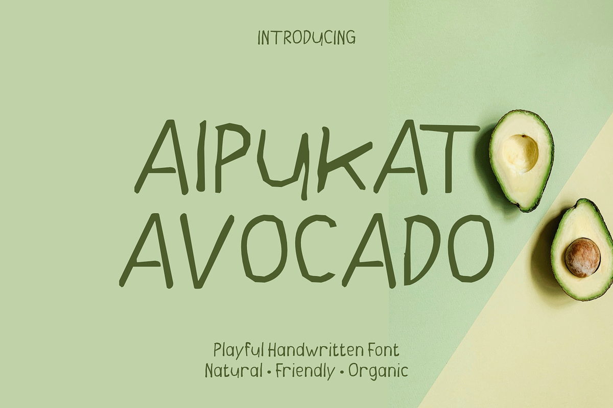 Alpukat Avocado Playful Display Font, a Handwritten Font by mesuka (Photo 1 of 7)