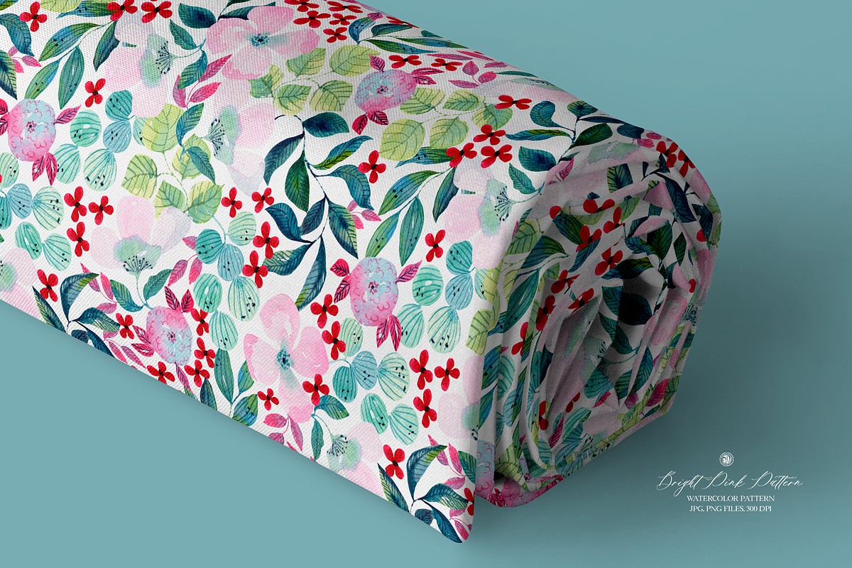 Bright Pink Watercolor Pattern, a Pattern Graphic by Webvilla Studio (Photo 5 of 5)