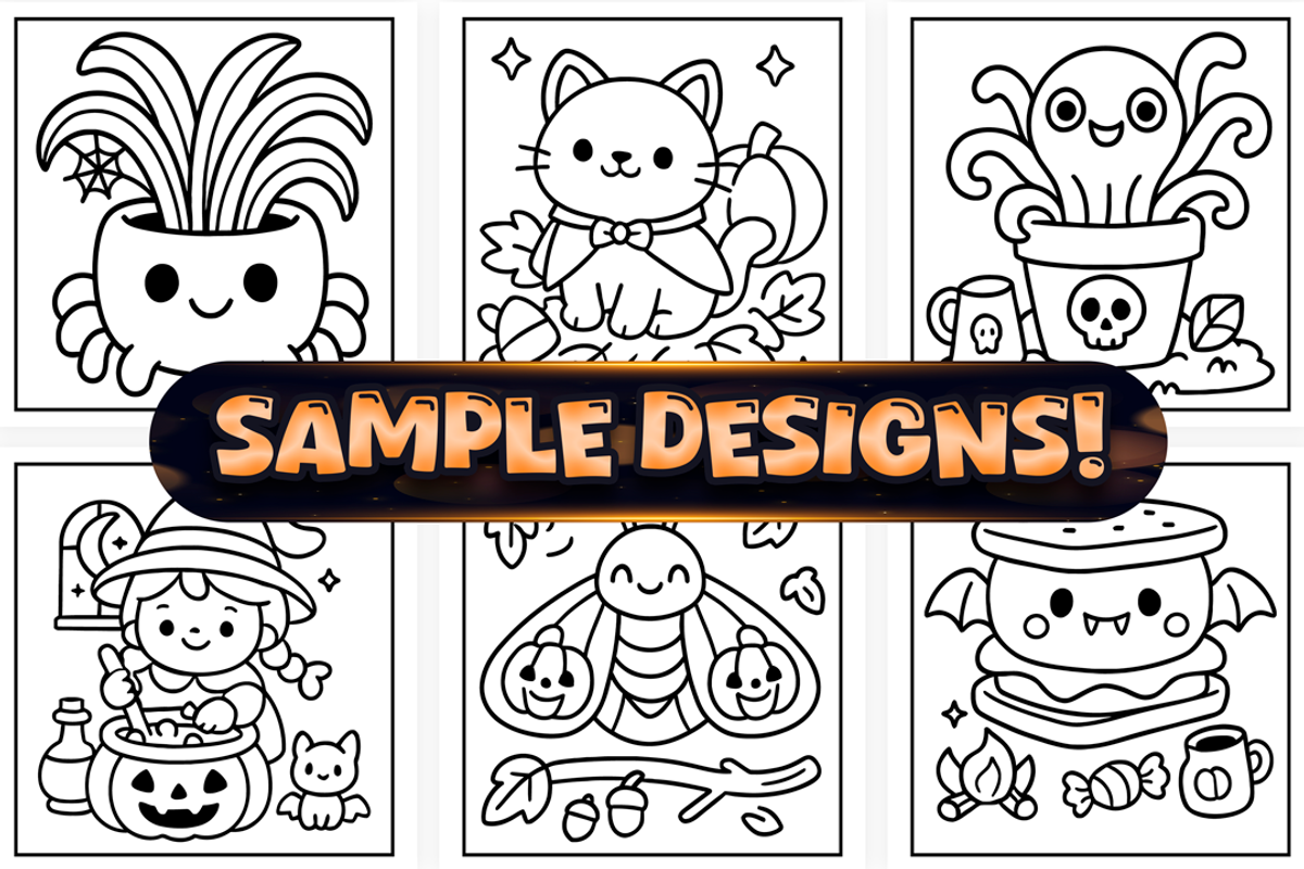 Bold Easy Kawaii Halloween Coloring, a Seasonal Illustration by Craftsbeefy (Photo 2 of 4)