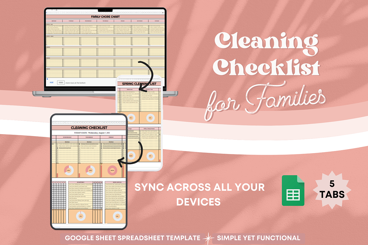 Cleaning Checklist for Families, a Templates & Theme by bellaROSEworkshop (Photo 4 of 10)