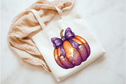 Halloween Pumpkin png Sublimation, an Illustration by Watercolor design (Thumbnail 3 of 3)