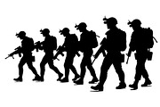 Combat Soldier Silhouettes Bundle, an Illustration by Creativeshirt (Thumbnail 5 of 7)