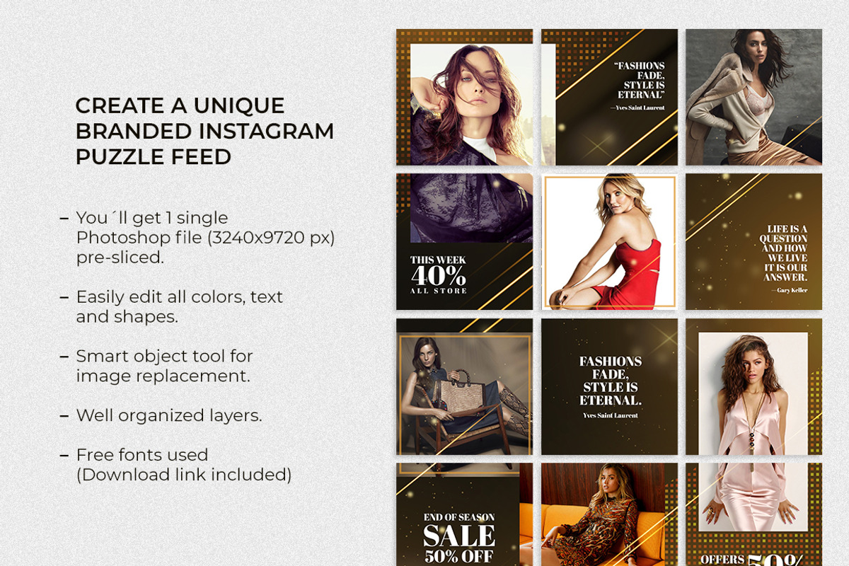 Luxor - Instagram Puzzle feed, a Social Media Template by Plan B (Photo 2 of 6)