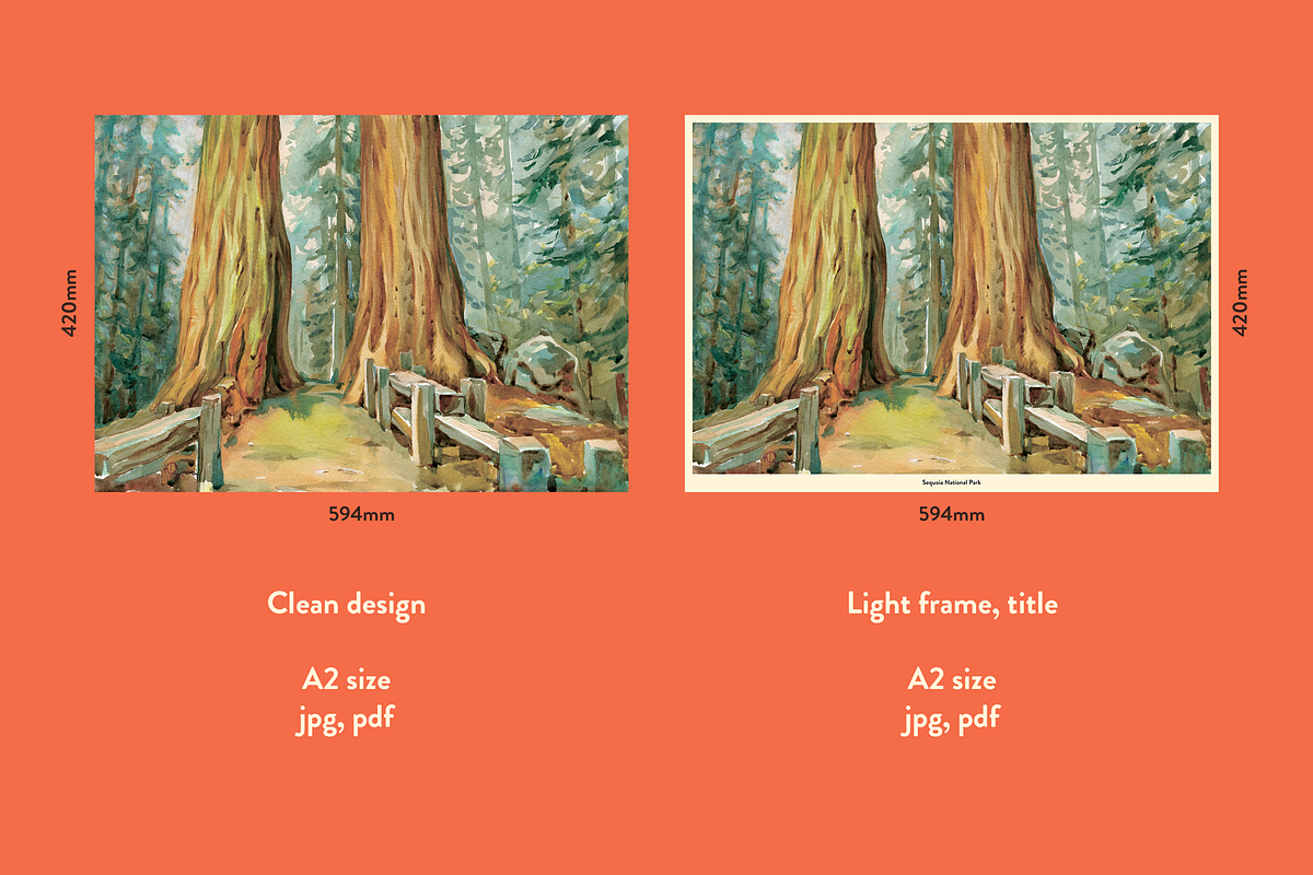 Set of posters USA National Parks, an Illustration by Firsik (Photo 2 of 7)