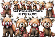 Red Panda with Emotion Clipart, an Illustration by DreamArtGraphic (Thumbnail 1 of 5)