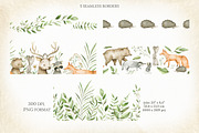 Watercolor woodland animals set, an Animal Illustration by OrangePeafowlArt (Thumbnail 3 of 14)