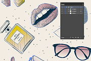 Fashion Objects pattern, a Pattern Graphic by MaGo (Thumbnail 2 of 2)