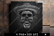 Skull Sombrero Hat Mustache Gothic, a Background Graphic by LaseredNinja (Thumbnail 3 of 7)