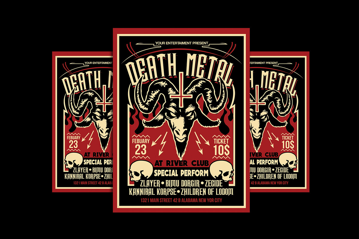 Death Metal Satanic Poster Flyer, a Flyer Template by Muhamad Iqbal hidayat (Photo 1 of 4)
