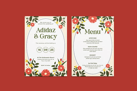 Adigan Wedding Invitation Template, an Invitation Template by iDoodle Studio