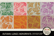 Autumn Leaves Monoprint Backgrounds, a Texture Graphic by Clikchic Designs (Thumbnail 2 of 5)