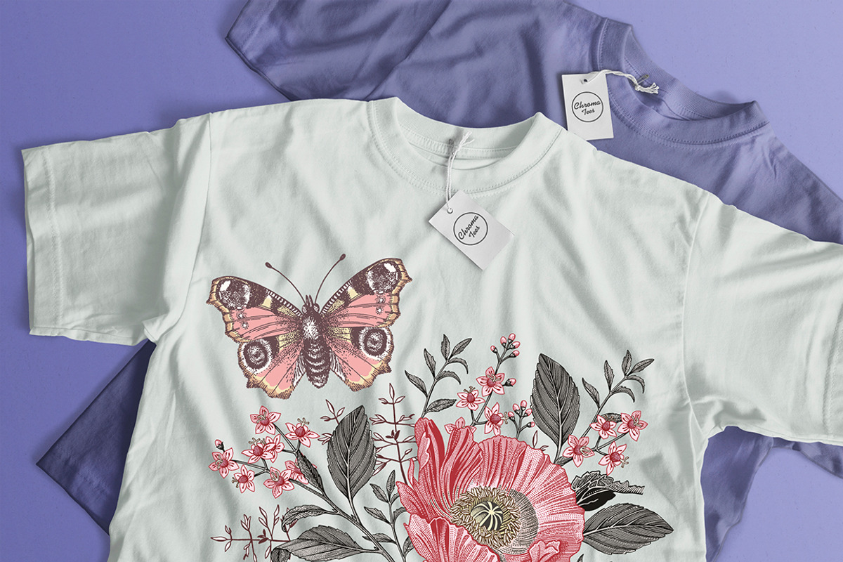 Seamless Butterflies Poppy Poppies, a Pattern Graphic by Vintage (Photo 12 of 13)