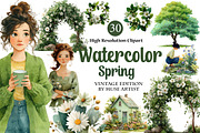 Watercolor Spring Clipart, an Illustration by DreamArtGraphic (Thumbnail 1 of 4)