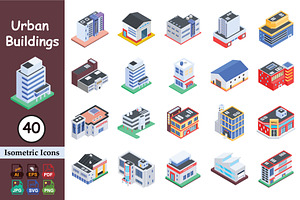 Urban Buildings Isometric, an Icon by Vector Portal