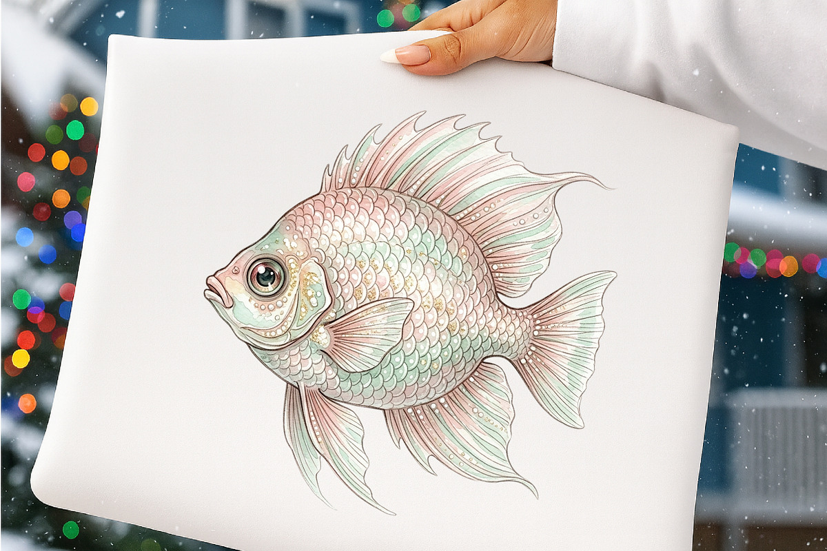 Preppy Glitter Fish PNG, a Transportation Illustration by SinaCreation (Photo 5 of 9)