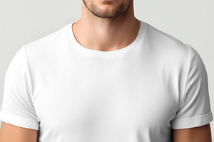 Man in white t-shirt mockup, a Beauty & Fashion Photo by MistyDay