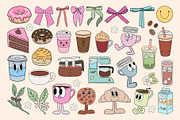 Groovy Coffee Characters Clipart, an Object Graphic by Alina Sh (Thumbnail 4 of 8)
