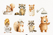 Cute Bath time Clipart- Woodland PNG, an Animal Illustration by PaintPixelCo (Thumbnail 5 of 14)