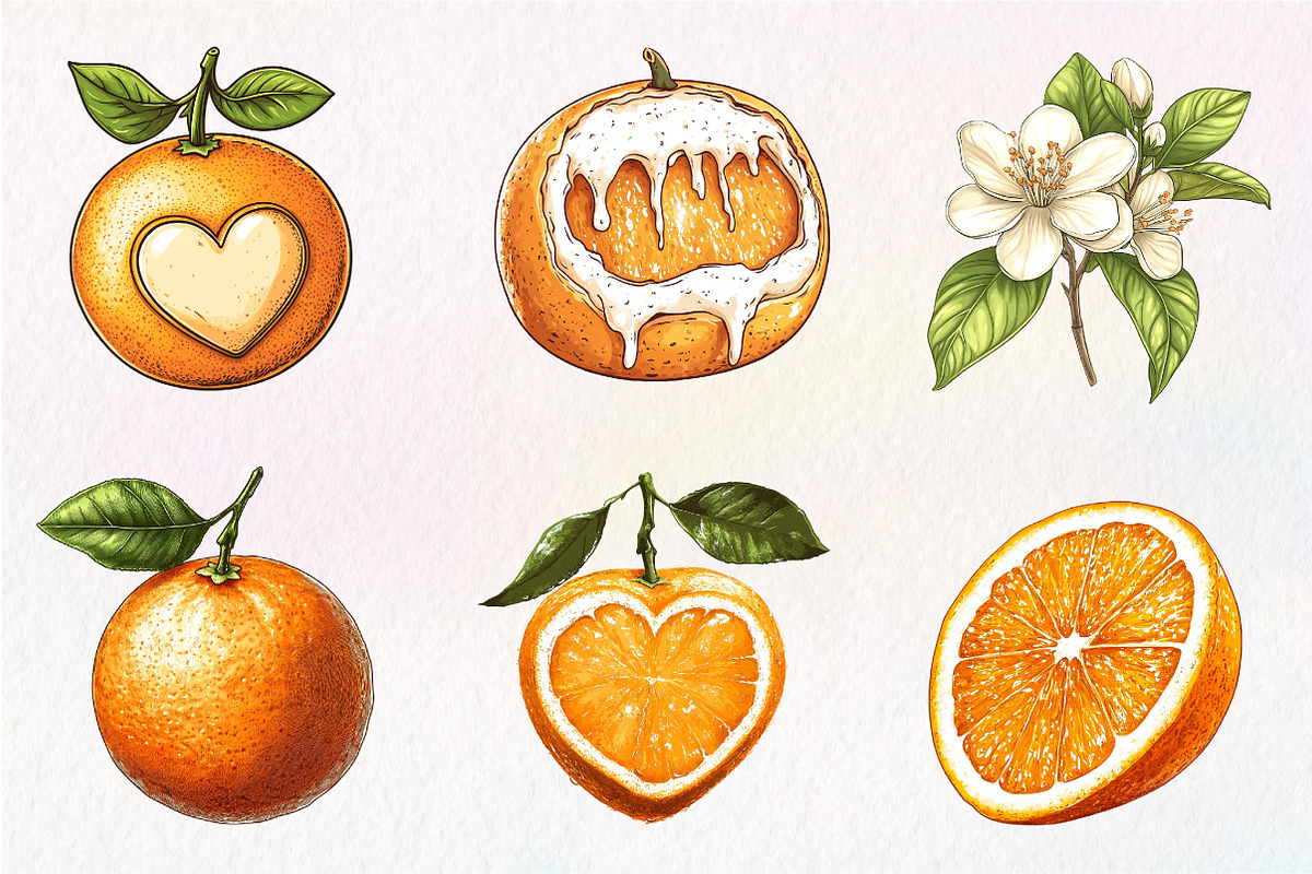 Watercolor Oranges Clipart Sublimati, an Illustration by CreationArt (Photo 4 of 5)