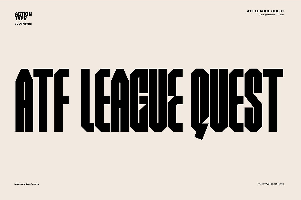 ATF League Quest - Sports Font, a Sans Serif Font by Arkitype (Photo 1 of 15)