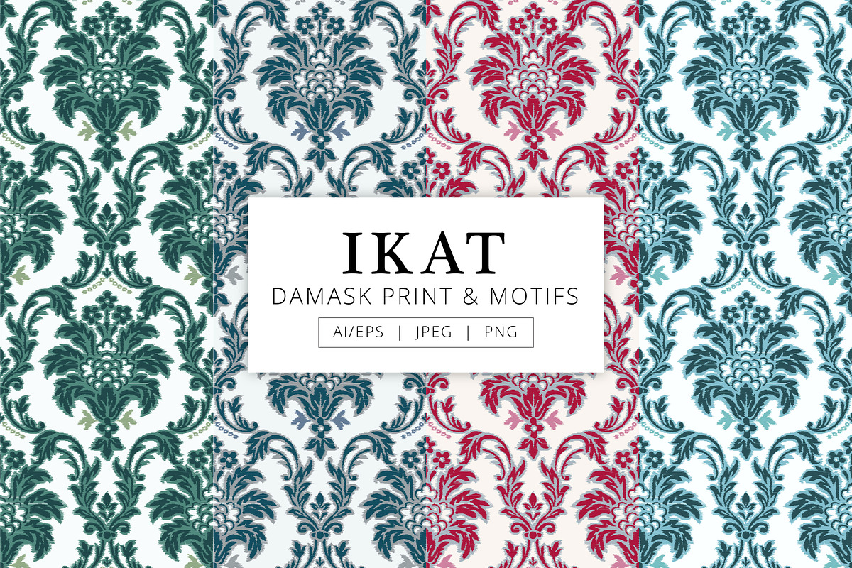 IKAT Damask Print & Motifs, a Pattern Graphic by ASTUDIO (Photo 1 of 6)