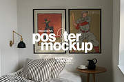 Set of Two Frames Bedroom Mockup, an Advertising Mockup by WasMockups (Thumbnail 1 of 5)