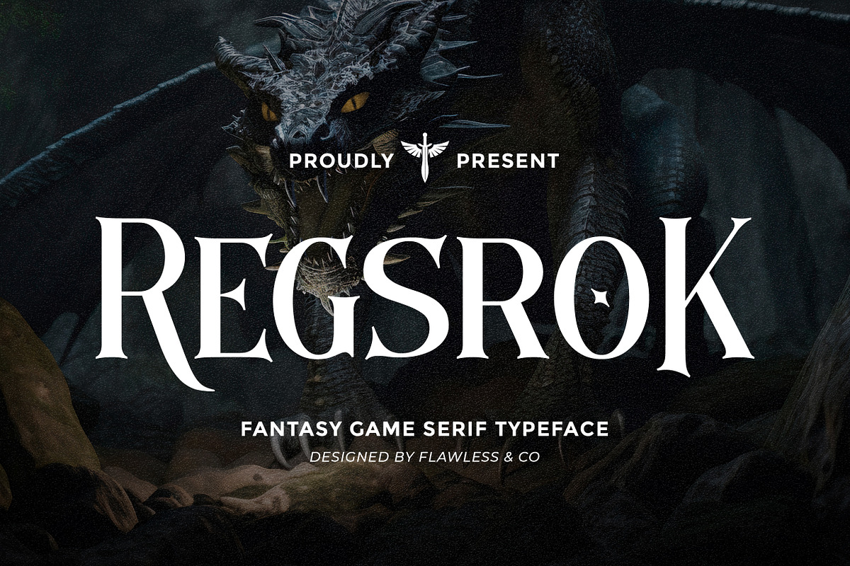 Regsrok - Fantasy Game Serif Font, a Serif Font by Flawless And Co (Photo 1 of 10)
