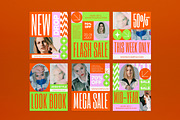 Orange Fashion Instagram Set, a Social Media Template by graphicook (Thumbnail 2 of 3)