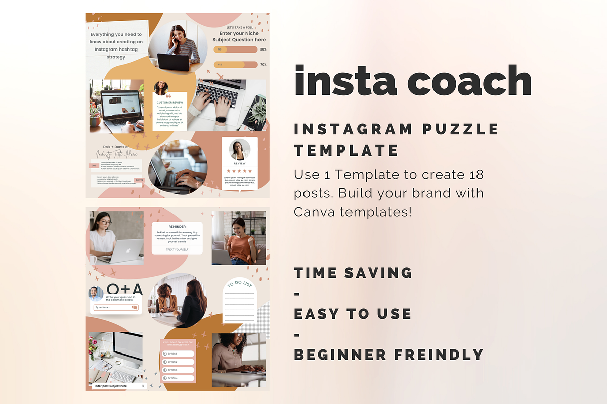 Boho Coach Instagram Puzzle, a Social Media Template by Social Assumptions (Photo 3 of 10)
