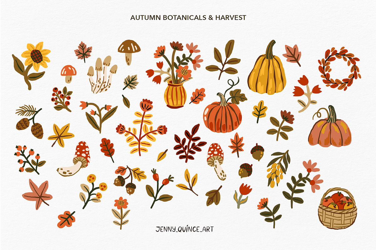 Cozy Autumn at Home - Vector Clipart, a Decorative Illustration by Jenny Quince (Photo 6 of 14)