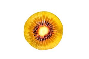 Red kiwi, Sweet bright red colored kiwi fruits, whole and sliced, a Food & Drink Photo by Rimma
