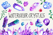 Watercolor Crystals Collection, an Illustration by Olga Alexeenko (Thumbnail 1 of 7)