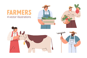 Farmers or agricultural workers set, a Person Illustration by Good Studio
