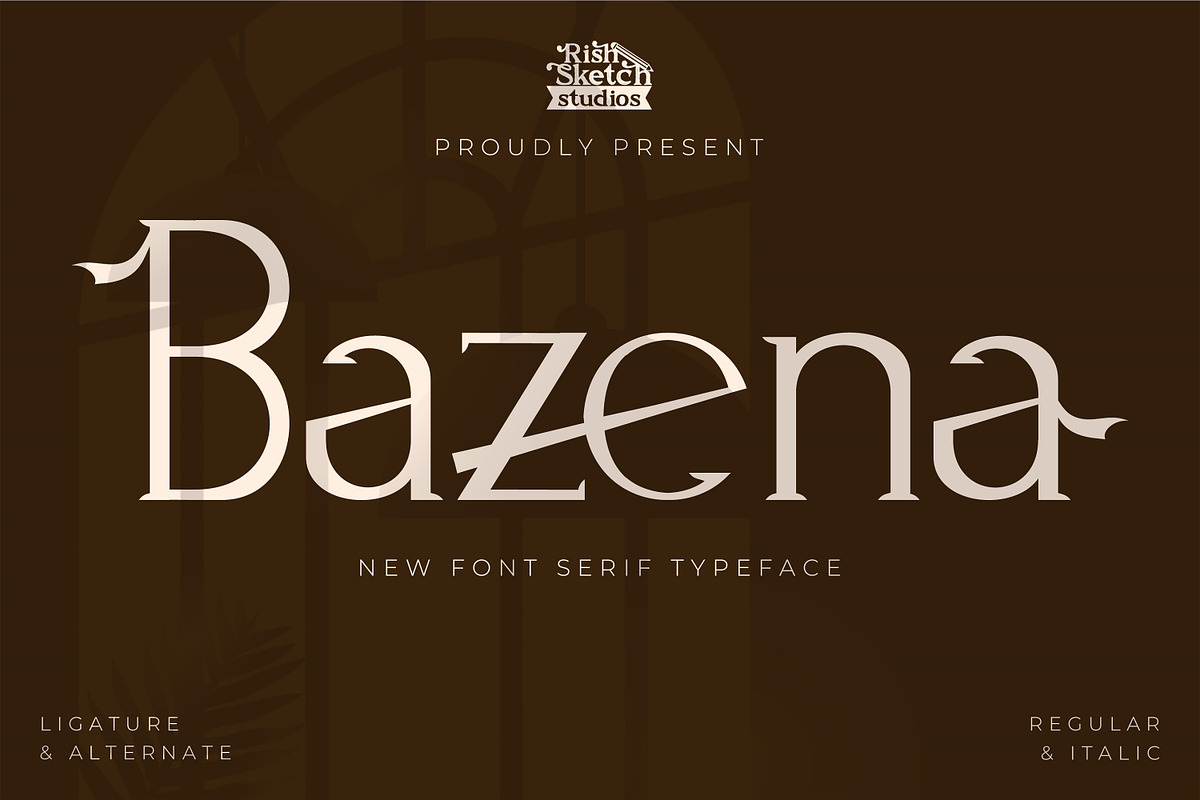 Bazena - Serif Typeface Font, a Serif Font by Rishsketch (Photo 1 of 15)