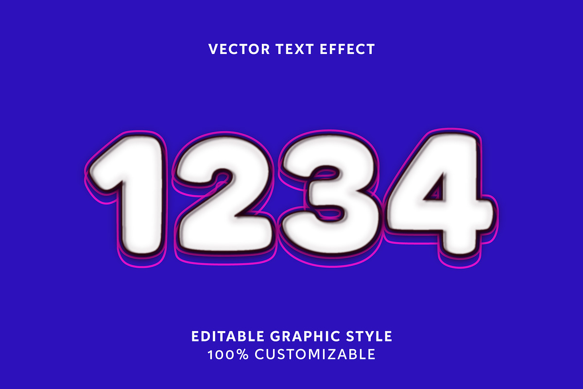 Rounded Neon Outline 3D Text Effect preview 2