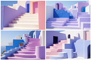 32 Santorini Stairs Illustrations, a Wallpaper Graphic by HipFonts (Thumbnail 4 of 9)