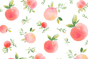 Watercolor lemon and peach patterns, a Background Graphic by lycka (Thumbnail 4 of 5)