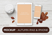 Mockup · Autumn ipad & iphone, an iPhone Mockup by tomodachi studio (Thumbnail 1 of 4)
