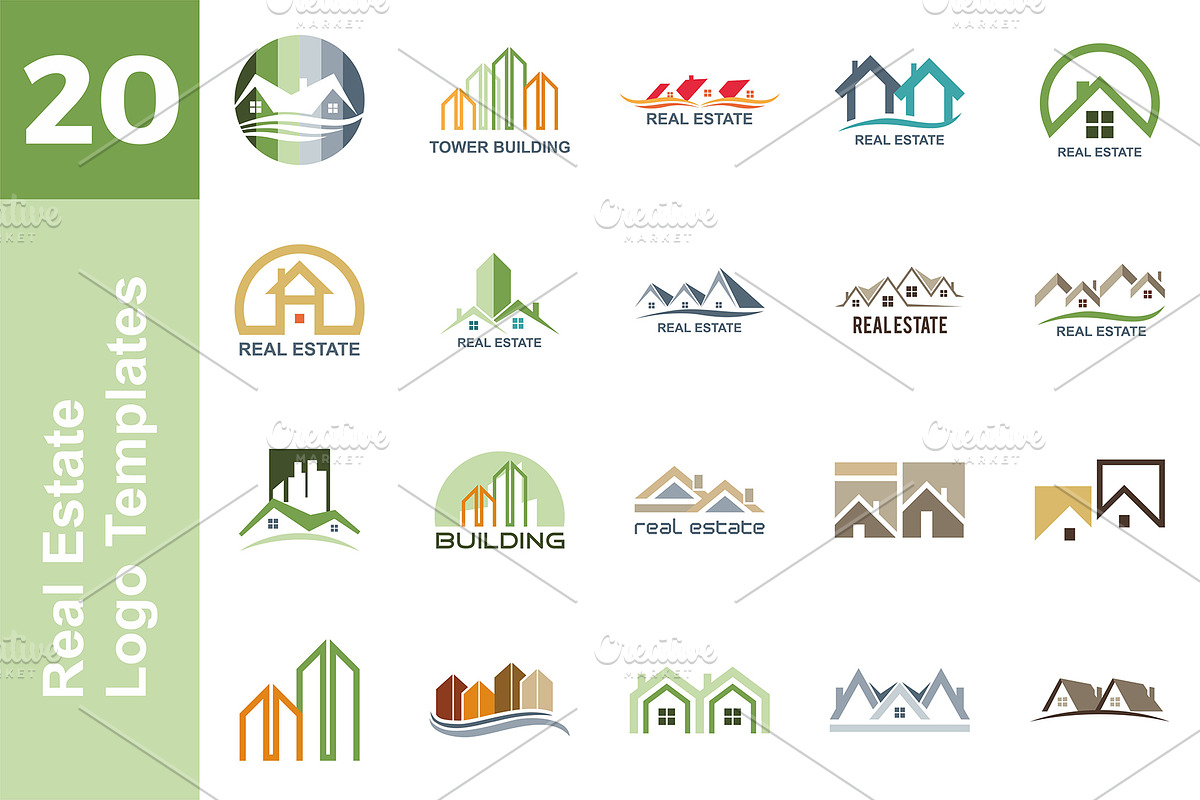 20 Logo Real Estate Templates Bundle, a Branding & Logo Template by Friendesigns (Photo 1 of 21)