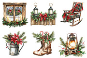 Christmas Farm Clipart, a Seasonal Illustration by CitraGraphics (Thumbnail 5 of 5)