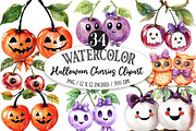 Halloween Cherries Clipart PNG, a Seasonal Illustration by Designking (Thumbnail 1 of 5)