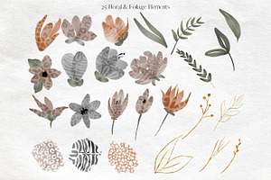 Safari Beige Watercolour Flowers