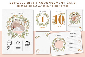birth announcement editable template, a Card Template by hanacrochetdesign
