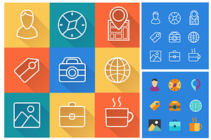 Set icons flat, an Icon by AlexZeL