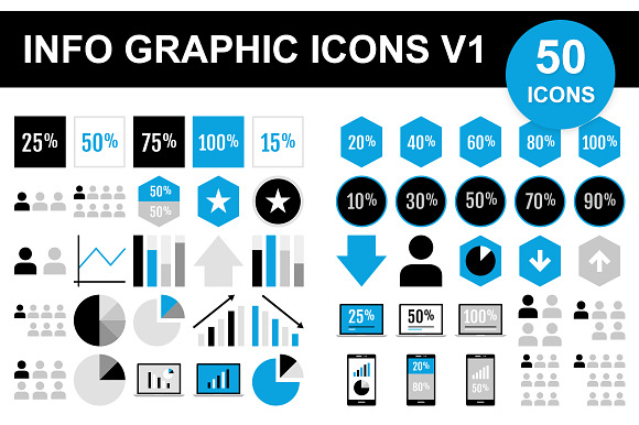 50 Info Graphic Icons V1