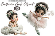 Whimsical Ballerina Girls Clipart, an Illustration by designcity5 (Thumbnail 1 of 5)